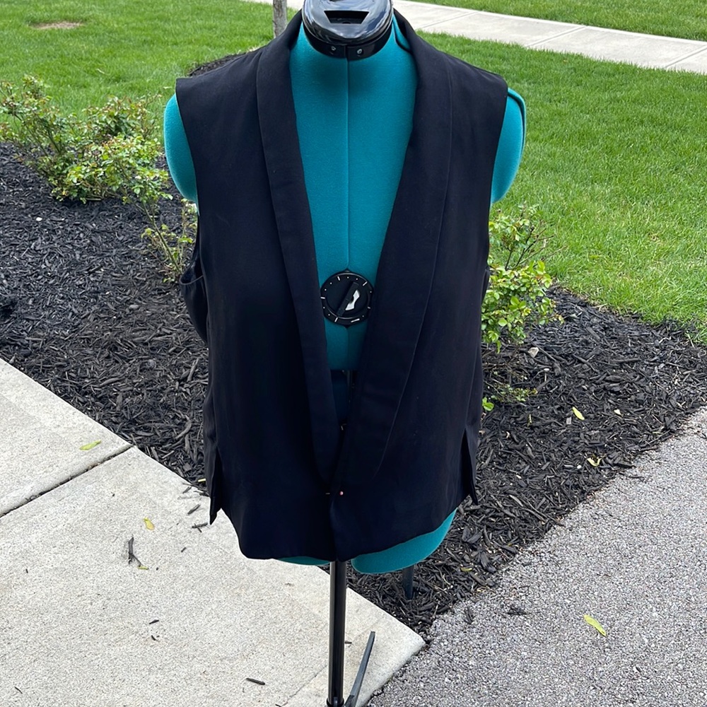 Black Shawl collar vest